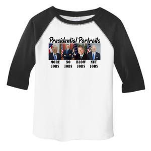 Funny Presidential Portraits Trump More Jobs Biden Nut Jobs Toddler Fine Jersey T-Shirt