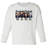 Funny Presidential Portraits Trump More Jobs Biden Nut Jobs Toddler Long Sleeve Shirt