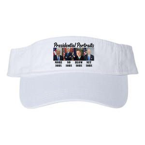 Funny Presidential Portraits Trump More Jobs Biden Nut Jobs Valucap Bio-Washed Visor