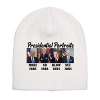 Funny Presidential Portraits Trump More Jobs Biden Nut Jobs Short Acrylic Beanie