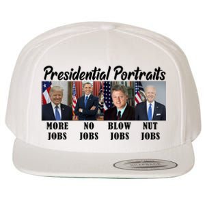 Funny Presidential Portraits Trump More Jobs Biden Nut Jobs Wool Snapback Cap