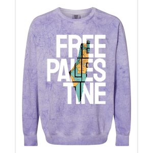 Free Palestine Premium Colorblast Crewneck Sweatshirt