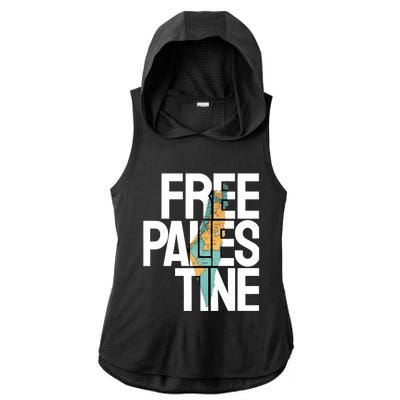 Free Palestine Premium Ladies PosiCharge Tri-Blend Wicking Draft Hoodie Tank