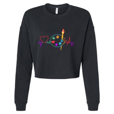 Funny Paint Palette Brush Artist Painter Gift Gift Cropped Pullover Crew