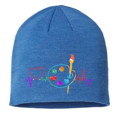 Funny Paint Palette Brush Artist Painter Gift Gift Sustainable Beanie