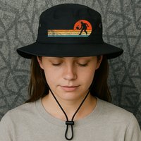 Funny Pickleball Paddle Pickleball Player Dink Retro Vintage  Bucket Hat
