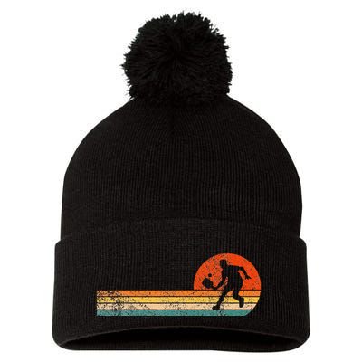 Funny Pickleball Paddle Pickleball Player Dink Retro Vintage  Pom Pom 12in Knit Beanie