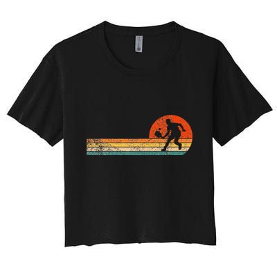 Funny Pickleball Paddle Pickleball Player Dink Retro Vintage  Crop Top