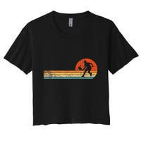Funny Pickleball Paddle Pickleball Player Dink Retro Vintage  Crop Top
