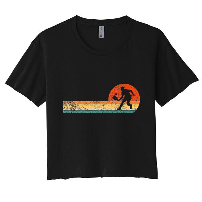 Funny Pickleball Paddle Pickleball Player Dink Retro Vintage  Crop Top
