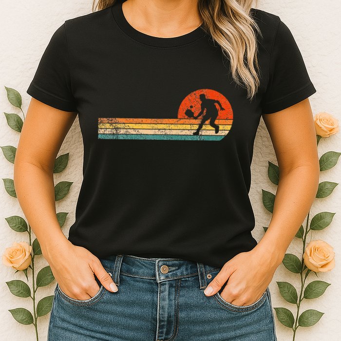 Funny Pickleball Paddle Pickleball Player Dink Retro Vintage  Womens T-Shirt
