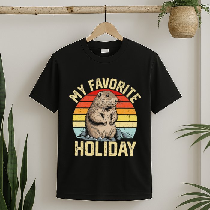 Funny Punxsutawney Phil My Favorite Holiday Groundhog Day T-Shirt