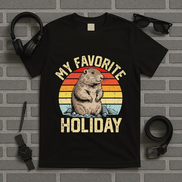 Funny Punxsutawney Phil My Favorite Holiday Groundhog Day T-Shirt