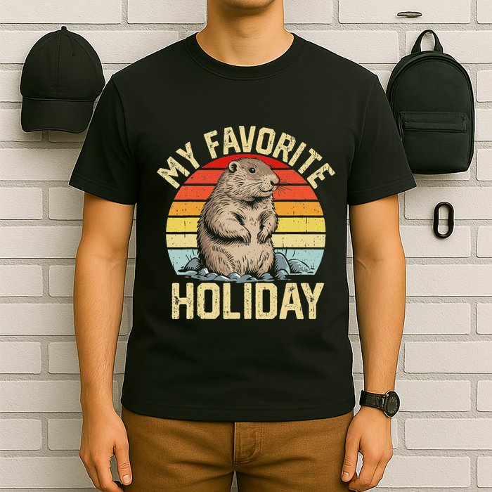 Funny Punxsutawney Phil My Favorite Holiday Groundhog Day T-Shirt