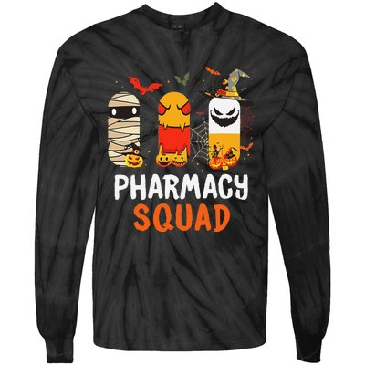 Funny Pills Pharmacy Squad Pharmacist Technician Halloween Tie-Dye Long Sleeve Shirt