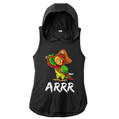 Funny Pirate Parrot With Sabre Halloween Costume Premium Ladies PosiCharge Tri-Blend Wicking Draft Hoodie Tank