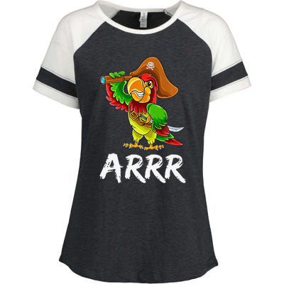 Funny Pirate Parrot With Sabre Halloween Costume Premium Enza Ladies Jersey Colorblock Tee