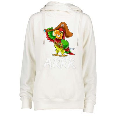 Funny Pirate Parrot With Sabre Halloween Costume Premium Womens Funnel Neck Pullover Hood