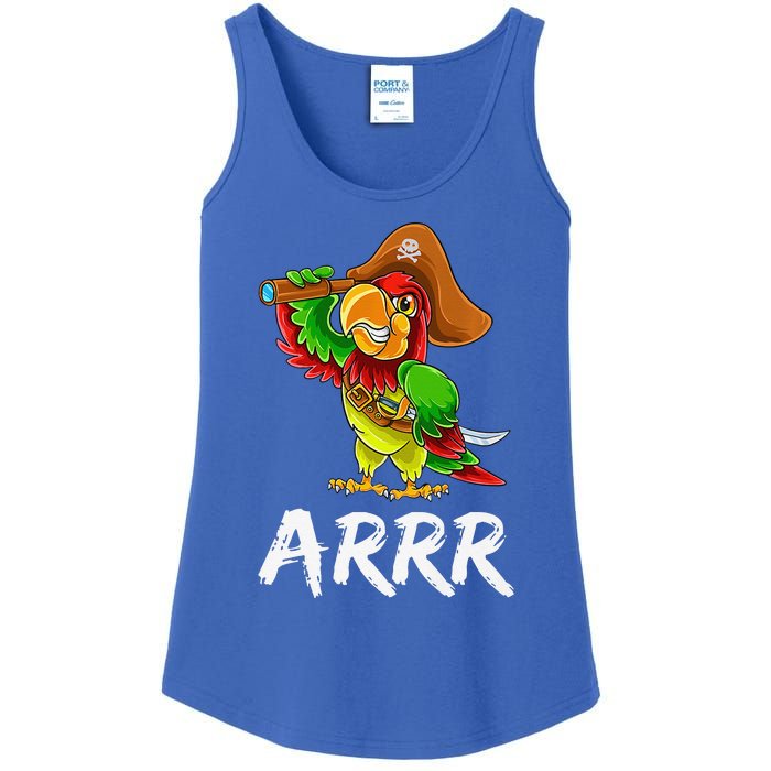 Funny Pirate Parrot With Sabre Halloween Costume Premium Ladies Essential Tank