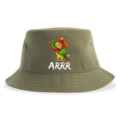 Funny Pirate Parrot With Sabre Halloween Costume Premium Sustainable Bucket Hat