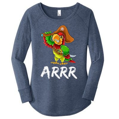 Funny Pirate Parrot With Sabre Halloween Costume Premium Women's Perfect Tri Tunic Long Sleeve Shirt