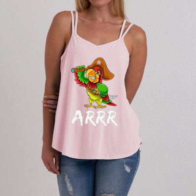 Funny Pirate Parrot With Sabre Halloween Costume Premium Women's Strappy Tank