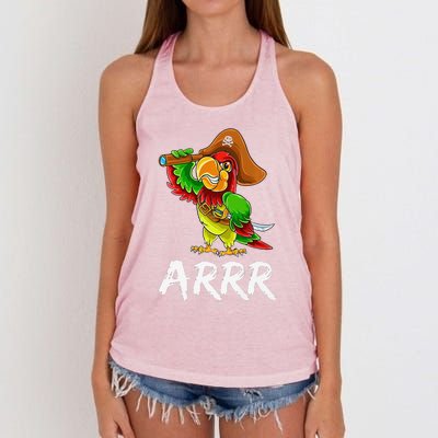 Funny Pirate Parrot With Sabre Halloween Costume Premium Women's Knotted Racerback Tank