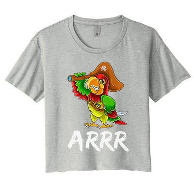 Funny Pirate Parrot With Sabre Halloween Costume Premium Women's Crop Top Tee