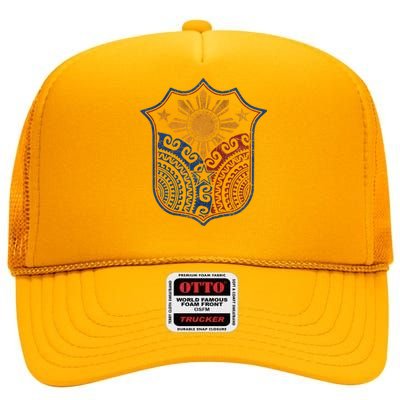 Filipino Pinoy Pride Mandala Tribal Proud Philippines High Crown Mesh Back Trucker Hat