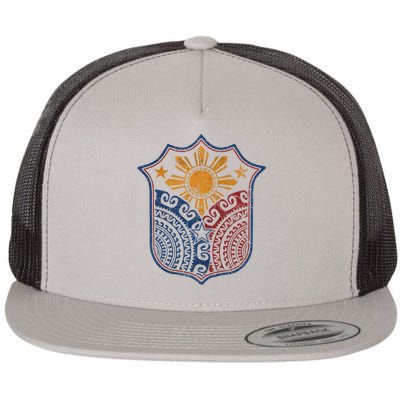 Filipino Pinoy Pride Mandala Tribal Proud Philippines Flat Bill Trucker Hat