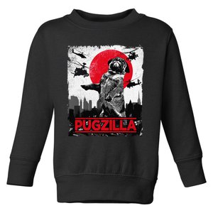 Funny Pugzilla Pug Dog Toddler Sweatshirt