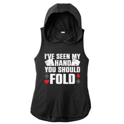 Funny Poker Player Art Gambler Casino Lover Ladies PosiCharge Tri-Blend Wicking Draft Hoodie Tank