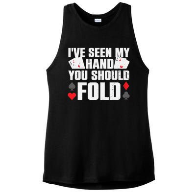 Funny Poker Player Art Gambler Casino Lover Ladies PosiCharge Tri-Blend Wicking Tank