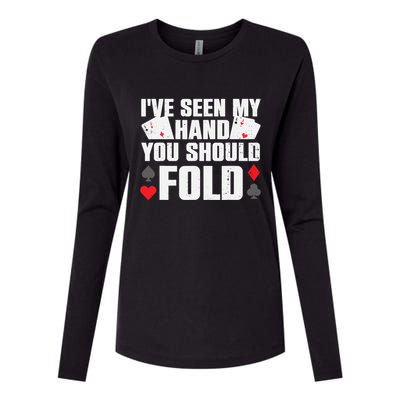 Funny Poker Player Art Gambler Casino Lover Womens Cotton Relaxed Long Sleeve T-Shirt