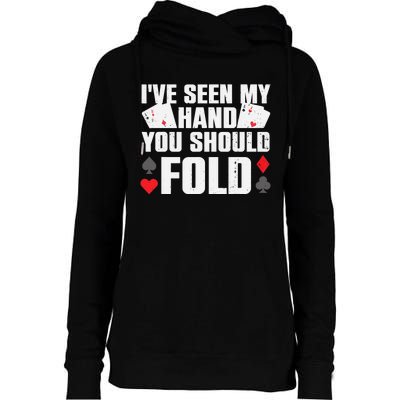 Funny Poker Player Art Gambler Casino Lover Womens Funnel Neck Pullover Hood