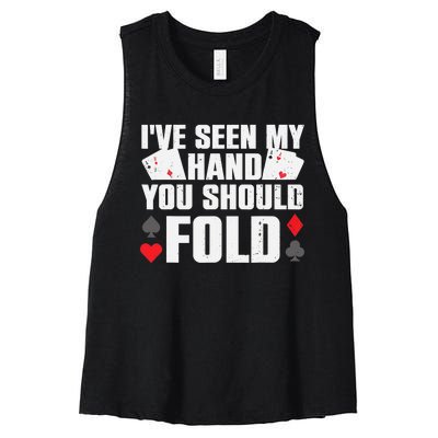 Funny Poker Player Art Gambler Casino Lover Women's Racerback Cropped Tank