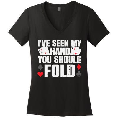 Funny Poker Player Art Gambler Casino Lover Women's V-Neck T-Shirt