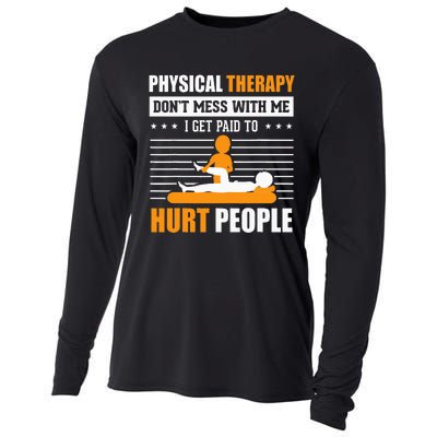 Funny PT Physical Therapy Gift Therapist Month Cooling Performance Long Sleeve Crew