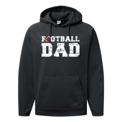 Football Papa Proud Football Dad Performance Fleece Hoodie