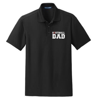 Football Papa Proud Football Dad Dry Zone Grid Polo