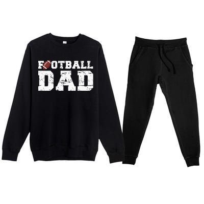 Football Papa Proud Football Dad Premium Crewneck Sweatsuit Set