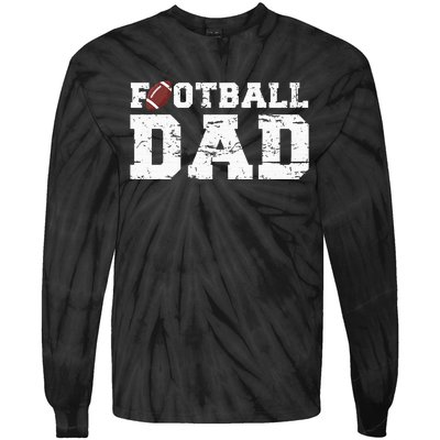 Football Papa Proud Football Dad Tie-Dye Long Sleeve Shirt