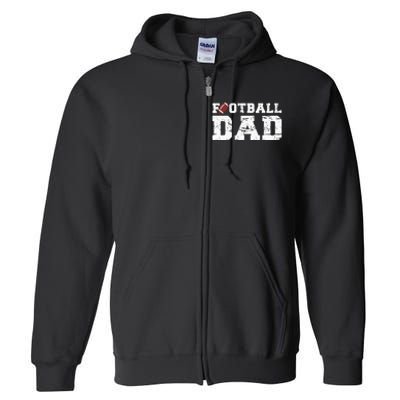 Football Papa Proud Football Dad Full Zip Hoodie