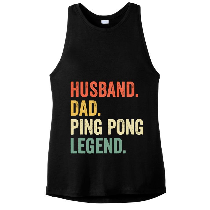 Funny Ping Pong Husband Dad Table Tennis Legend Vintage Ladies PosiCharge Tri-Blend Wicking Tank