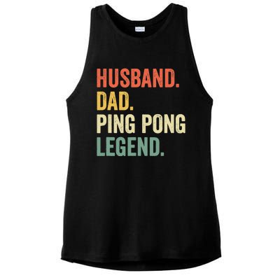 Funny Ping Pong Husband Dad Table Tennis Legend Vintage Ladies PosiCharge Tri-Blend Wicking Tank