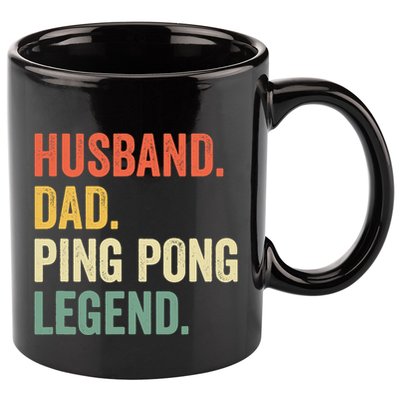 Funny Ping Pong Husband Dad Table Tennis Legend Vintage 11oz C Handle Ceramic Mug