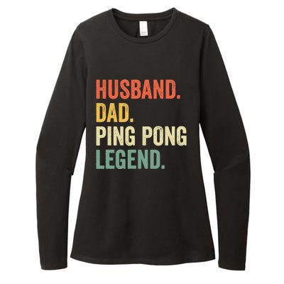 Funny Ping Pong Husband Dad Table Tennis Legend Vintage Womens CVC Long Sleeve Shirt