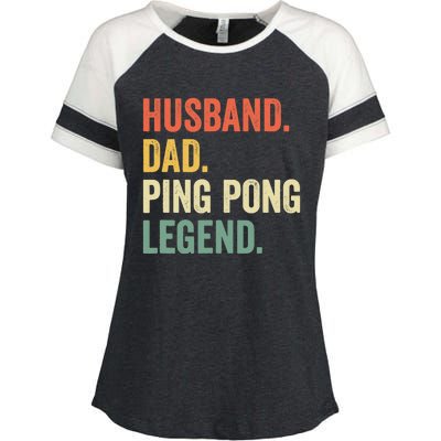 Funny Ping Pong Husband Dad Table Tennis Legend Vintage Enza Ladies Jersey Colorblock Tee