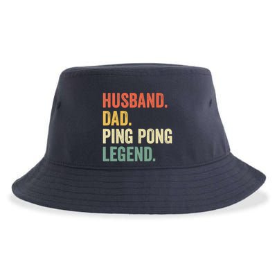 Funny Ping Pong Husband Dad Table Tennis Legend Vintage Sustainable Bucket Hat