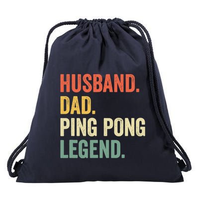 Funny Ping Pong Husband Dad Table Tennis Legend Vintage Drawstring Bag